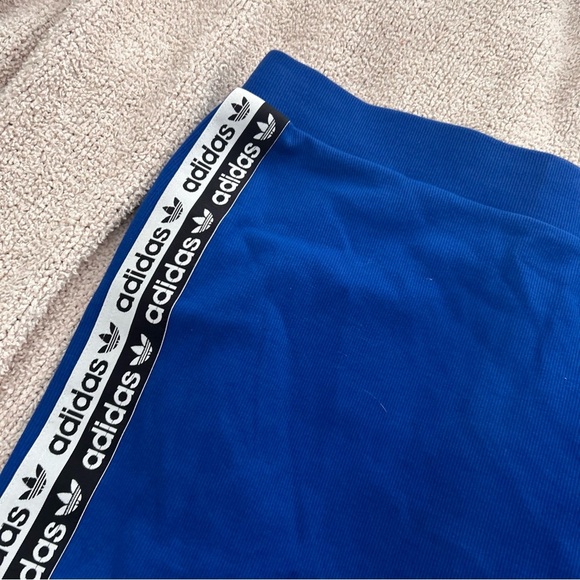 ADIDAS BLUE RIBBED PENCIL 90s inspired streetwear MINI SKIRT - Picture 6 of 8